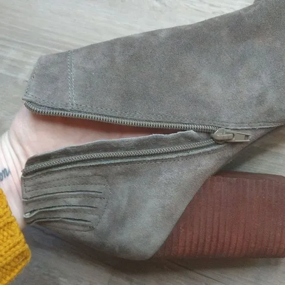 Grey Suede Jeffrey Campbell Heel Ankle Boots
