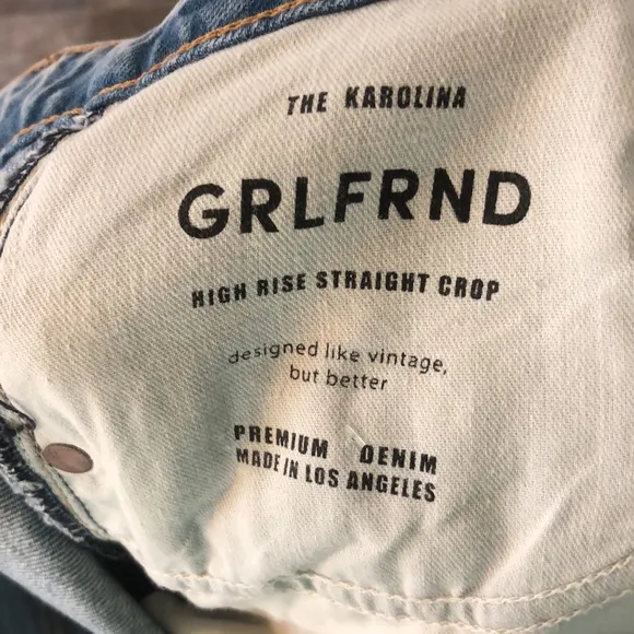 GRLFRND Karolina High Rise Straight Crop in Phoenix NWT