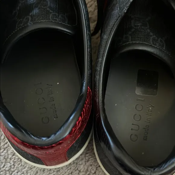 Gucci Black and Red Sneakers with Sporty Design