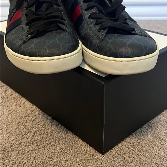 Gucci Black and Red Sneakers with Sporty Design