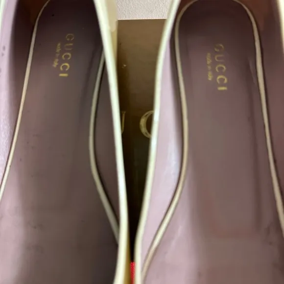 Gucci Pre-Owned Off White Horsebit Ballet Flat Open Toes Shoes