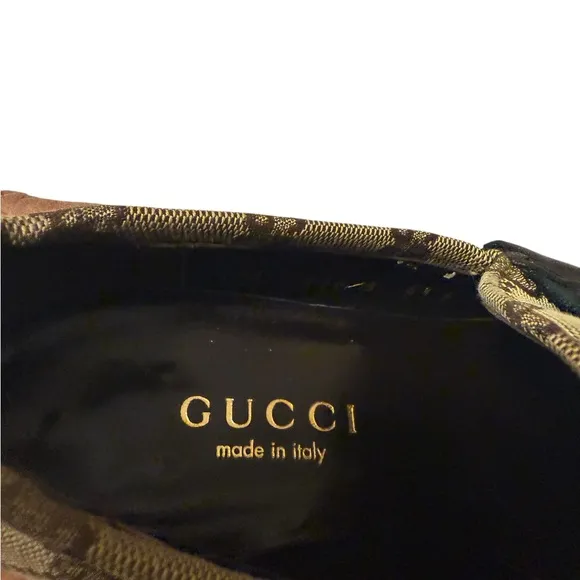 GUCCI Sherry Line GG Bit LoafersEU 6.5 Leather Beige Flat Women's Logo