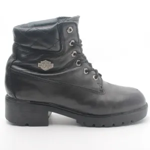 Harley Davidson Biker Moto Combat Boots Black Leather Women's Size 10
