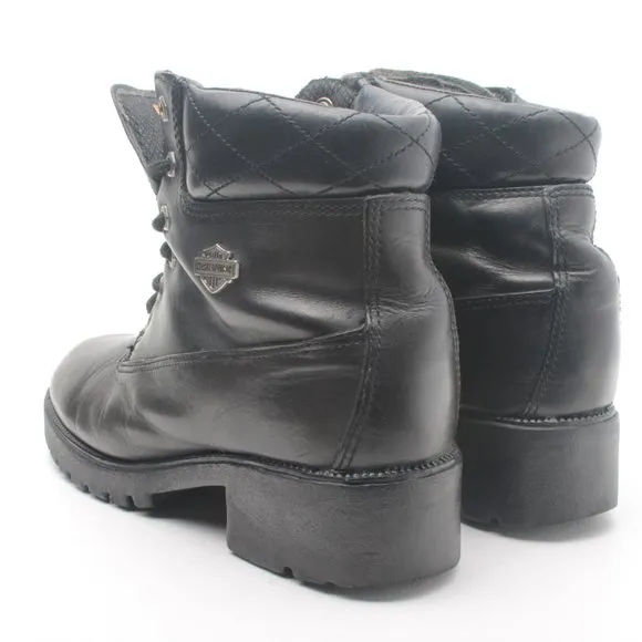 Harley Davidson Biker Moto Combat Boots Black Leather Women's Size 10