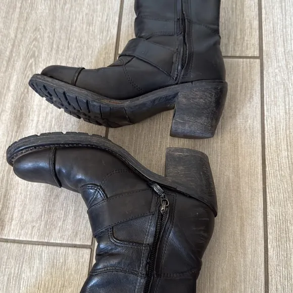 Harley Davidson Boulder 88351 Black Leather Motorcycle Boots Sz 6 Mid Shaft