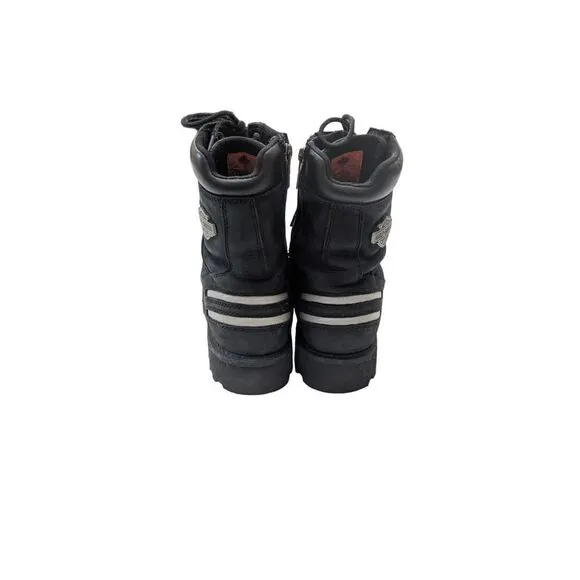 Harley Davidson Bradford Men’s 11 M Black Leather Biker Boots 7.75 Shaft D96212