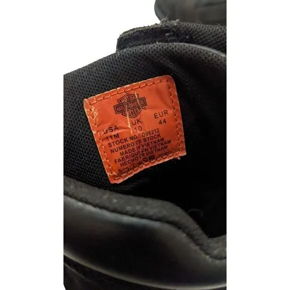 Harley Davidson Bradford Men’s 11 M Black Leather Biker Boots 7.75 Shaft D96212