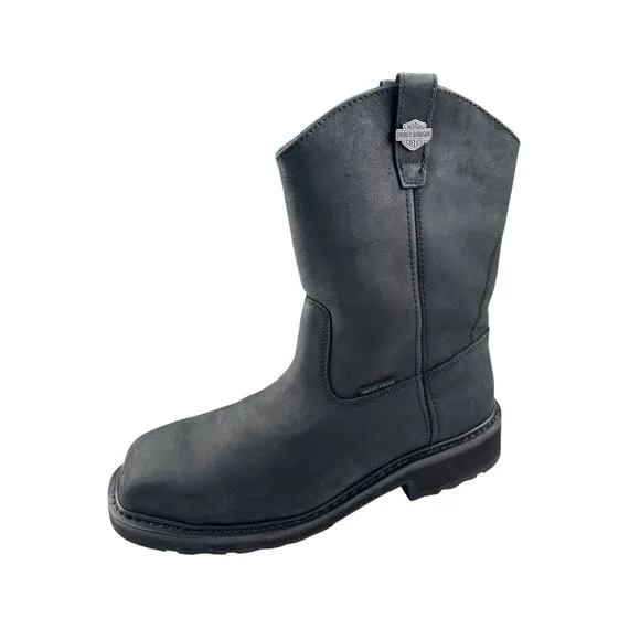 HARLEY-DAVIDSON Mens Altman Western Classic Work Boots Waterproof Black Sz 11 M