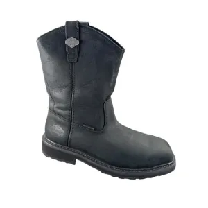 HARLEY-DAVIDSON Mens Altman Western Classic Work Boots Waterproof Black Sz 11 M