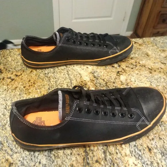 Harley-Davidson Men’s D93197 Biker Motorcycle Casual Shoes Black Orange Size 12