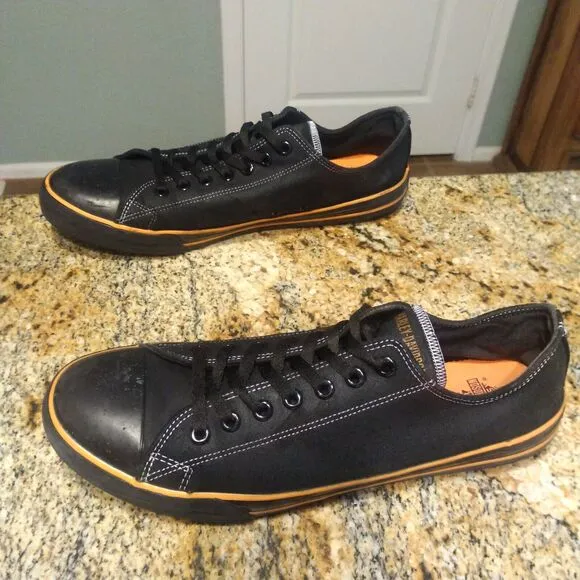 Harley-Davidson Men’s D93197 Biker Motorcycle Casual Shoes Black Orange Size 12