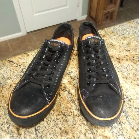 Harley-Davidson Men’s D93197 Biker Motorcycle Casual Shoes Black Orange Size 12