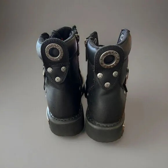 Harley-Davidson Men's Sz 8.5 Brake Buckle Black Motorcycle Boots- MSRP: $169.00