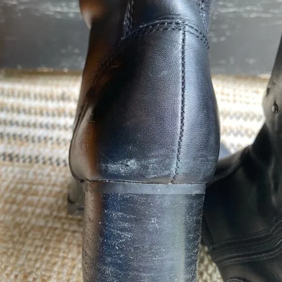 Harley-Davidson Studded Womens Biker Motorcycle Riding‎ Boots Black Leather 39 8