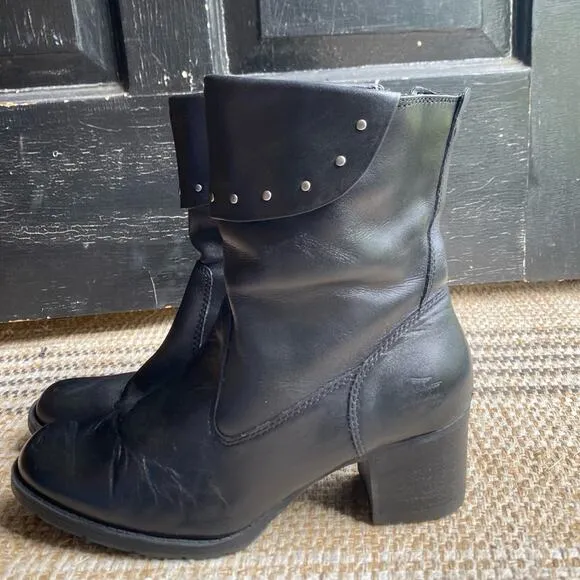 Harley-Davidson Studded Womens Biker Motorcycle Riding‎ Boots Black Leather 39 8