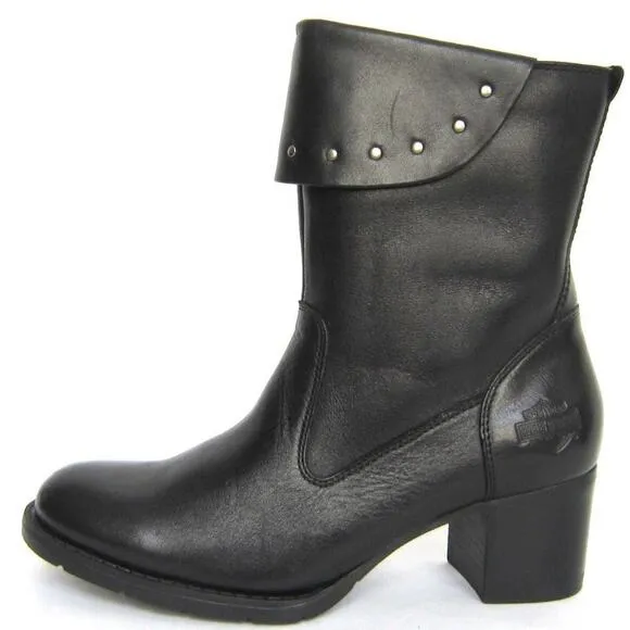 Harley-Davidson Studded Womens Biker Motorcycle Riding‎ Boots Black Leather 39 8