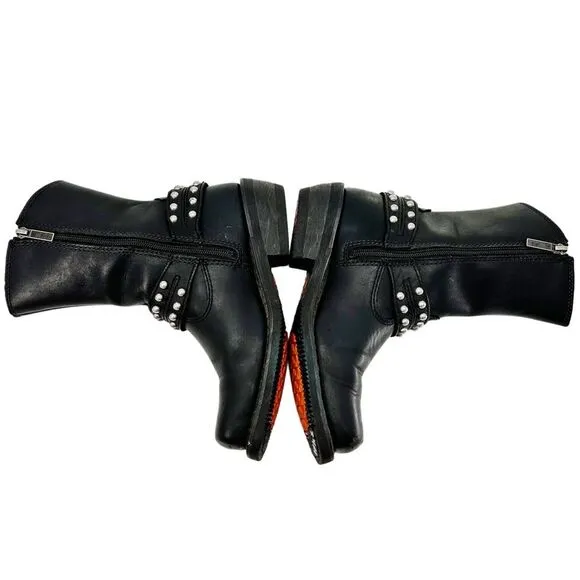 Harley-Davidson Women’s Linnea Leather Motorcycle Boots Black Size 6.5