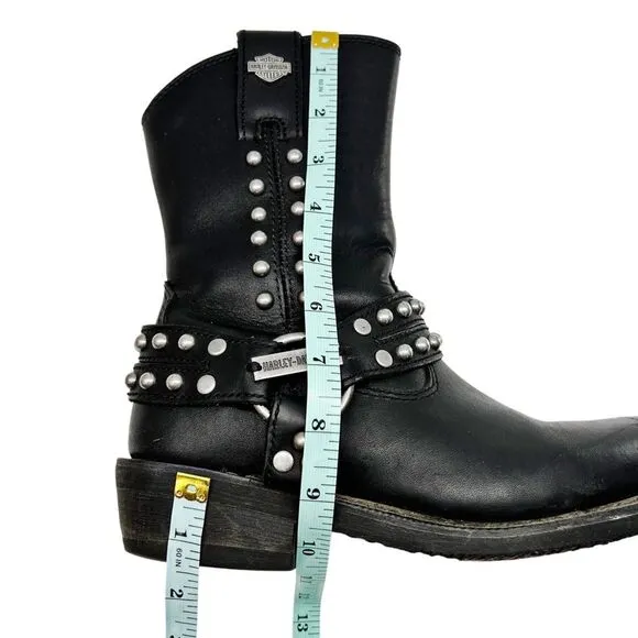 Harley-Davidson Women’s Linnea Leather Motorcycle Boots Black Size 6.5