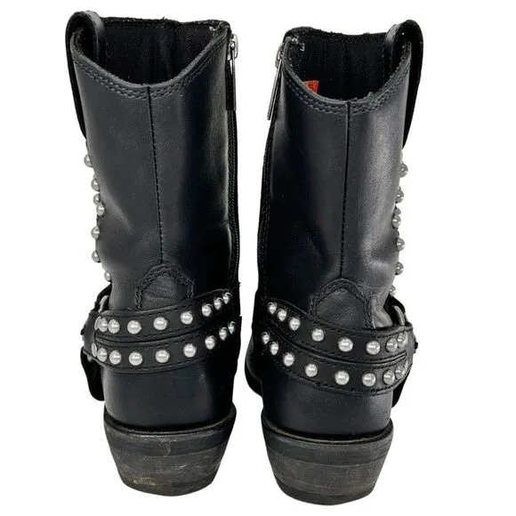 Harley-Davidson Women’s Linnea Leather Motorcycle Boots Black Size 6.5