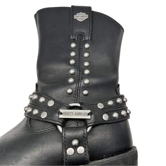 Harley-Davidson Women’s Linnea Leather Motorcycle Boots Black Size 6.5