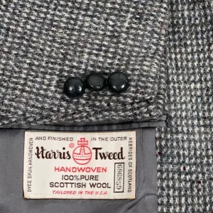 Harris Tweed x Stafford 100% Wool Blazer Jacket in Grey Microcheck Fleck Mens 42