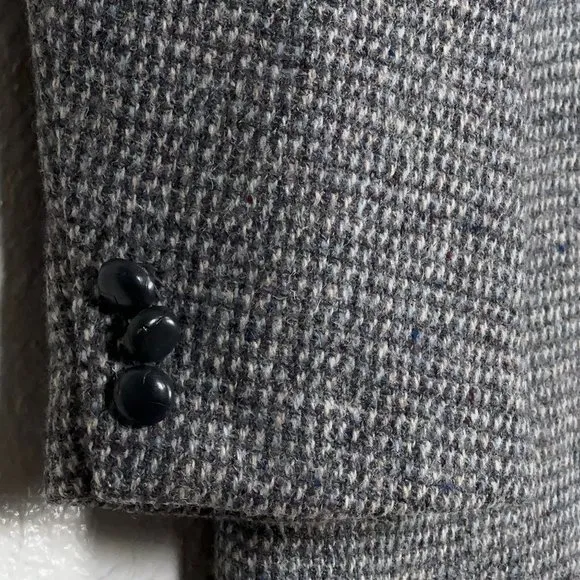 Harris Tweed x Stafford 100% Wool Blazer Jacket in Grey Microcheck Fleck Mens 42