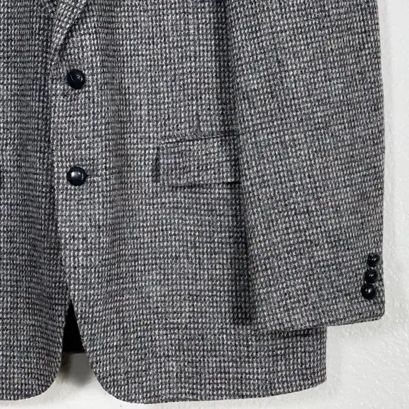 Harris Tweed x Stafford 100% Wool Blazer Jacket in Grey Microcheck Fleck Mens 42