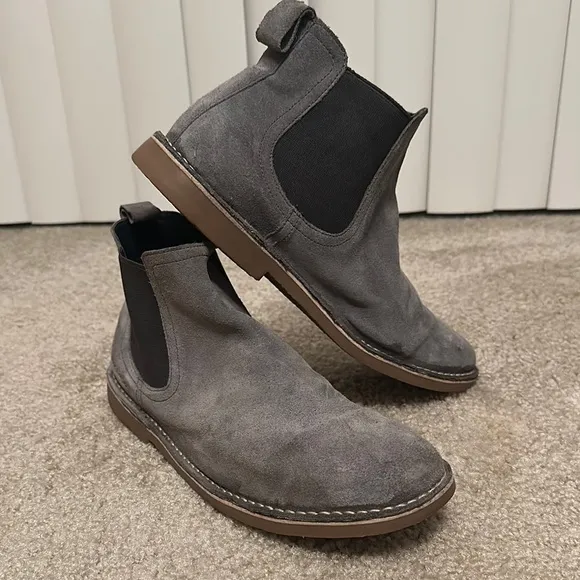 Hawke &amp; Co Men Boots Size 11 Grey Leather Suede Memory Foam Skylark Shoes