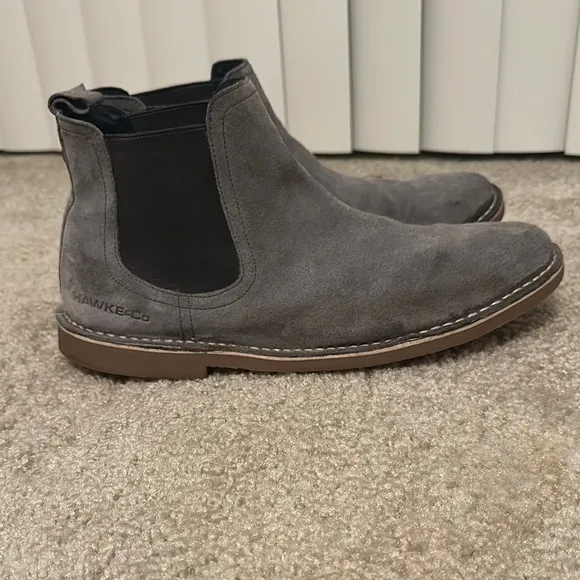 Hawke &amp; Co Men Boots Size 11 Grey Leather Suede Memory Foam Skylark Shoes