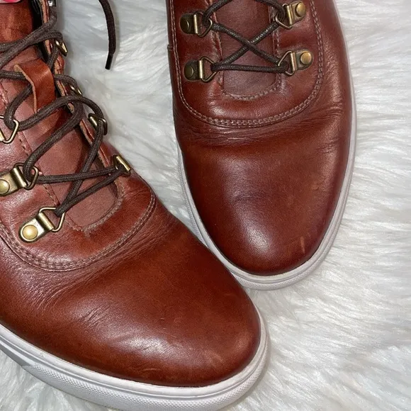 Helm “The Charlie” Men's Brown Leather High-Top Boots/ Shoes