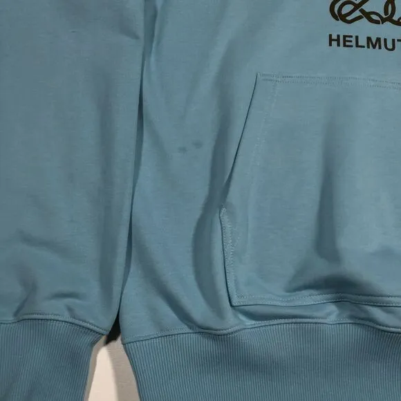 HELMUT LANG SOCIETAS Patches HOODIE Sweater Pullover Size Large L Blue B34