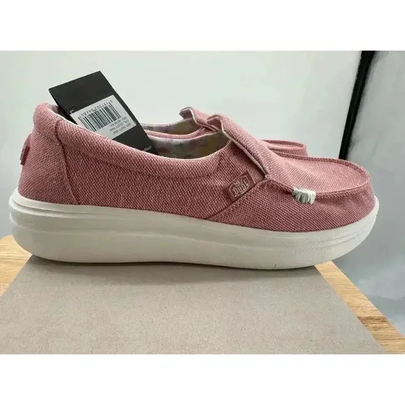 Hey Dude Sneakers Misty Rise Dusty Pink Women's Slip On Casual Shoes Size 9