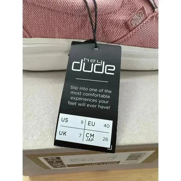 Hey Dude Sneakers Misty Rise Dusty Pink Women's Slip On Casual Shoes Size 9