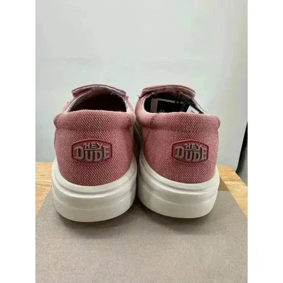 Hey Dude Sneakers Misty Rise Dusty Pink Women's Slip On Casual Shoes Size 9