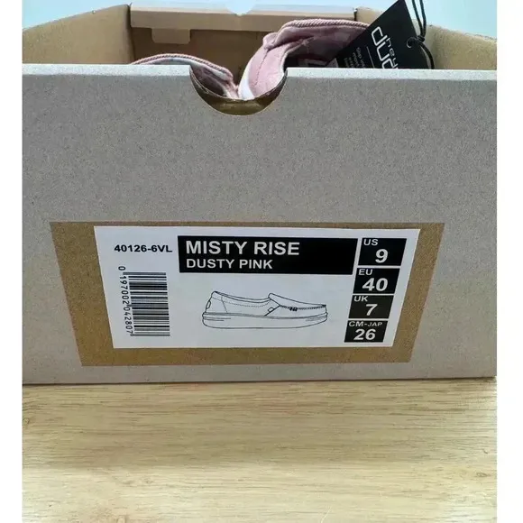 Hey Dude Sneakers Misty Rise Dusty Pink Women's Slip On Casual Shoes Size 9