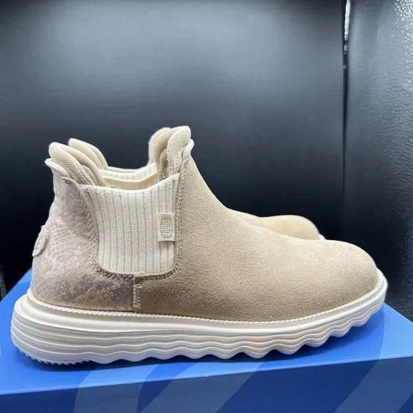 Hey Dude Womens Size 6 Branson Suede Novelty Casual Boots Sand Snake Tan Shoes