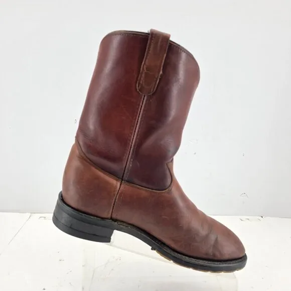 HH Double H Mens Brown Leather Boots  Aeroglide 7 Oil Resistant DSS Sz 9 D