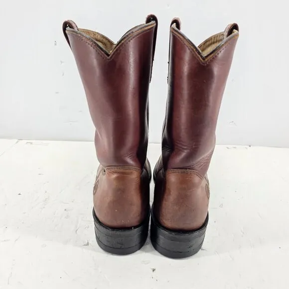 HH Double H Mens Brown Leather Boots  Aeroglide 7 Oil Resistant DSS Sz 9 D