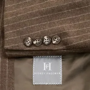 Hickey Freeman Madison Worsted Wool Pinstripe Blazer in Brown Men's Size 44R