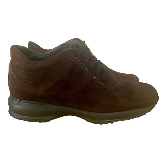 HOGAN Interactive Suede Sneakers Women Italy Size 37 US Size 7 Dark Brown $350