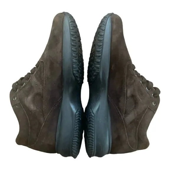 HOGAN Interactive Suede Sneakers Women Italy Size 37 US Size 7 Dark Brown $350