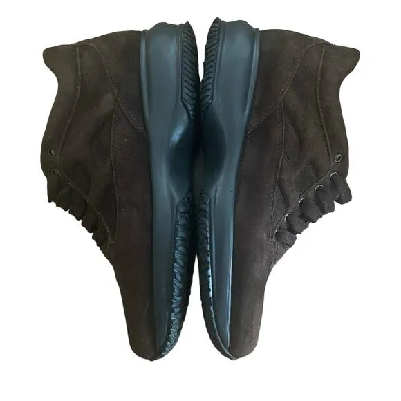 HOGAN Interactive Suede Sneakers Women Italy Size 37 US Size 7 Dark Brown $350