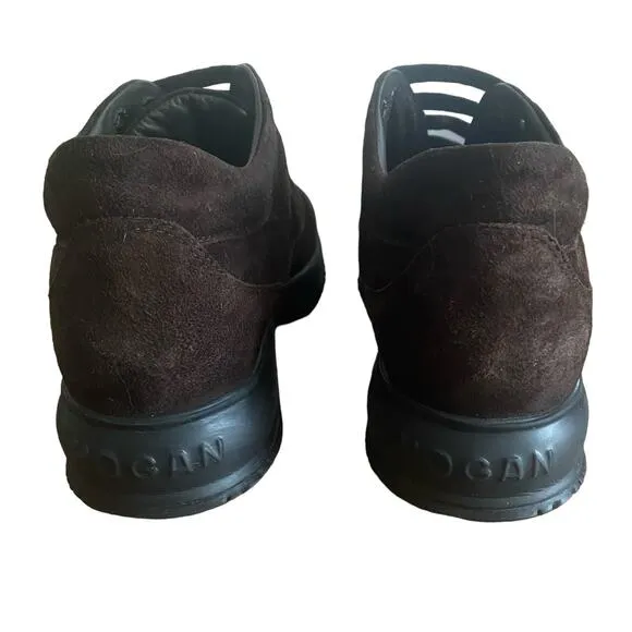 HOGAN Interactive Suede Sneakers Women Italy Size 37 US Size 7 Dark Brown $350