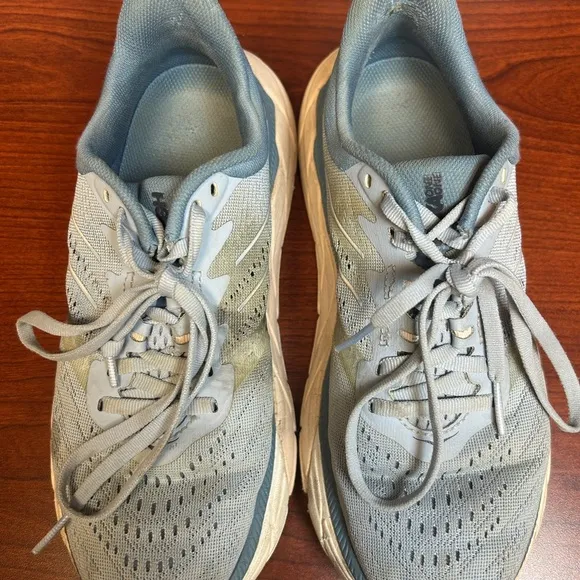 Hoka Athletic Shoes in Light Blue and White