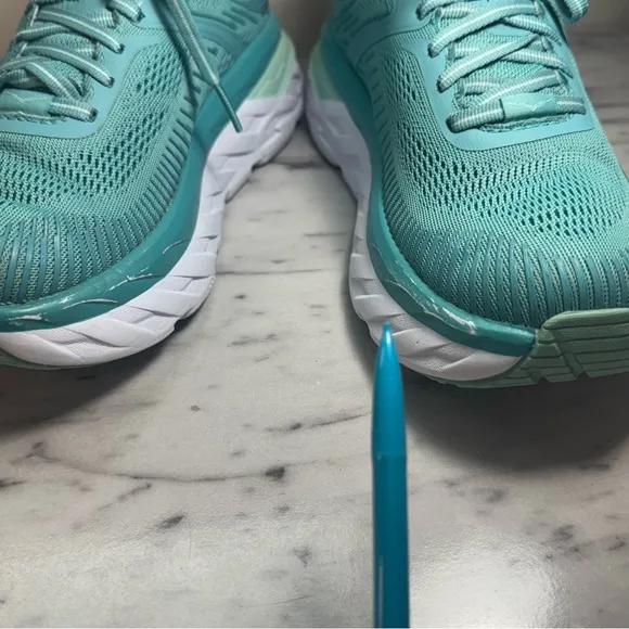 Hoka Bondi 7 Blue And White Athletic Running Shoes Women’s Size 6.5