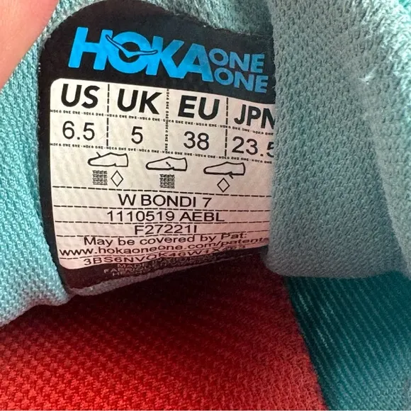 Hoka Bondi 7 Blue And White Athletic Running Shoes Women’s Size 6.5