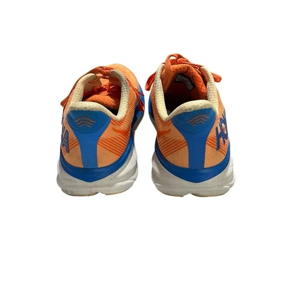 Hoka Clifton 9 Men’s Running Shoe Blue Vibrant Orange Meta Rocker Sneakers
