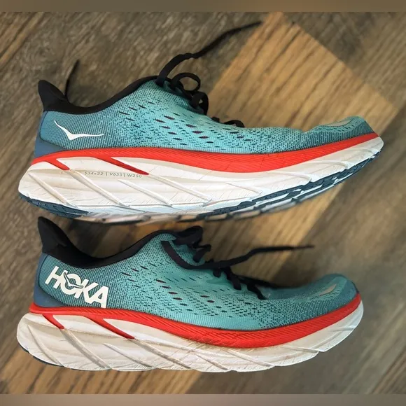 Hoka Men's Running Shoes Clifton 8 - Size: 8.5D 1119393RTAR Sneakers Real Teal