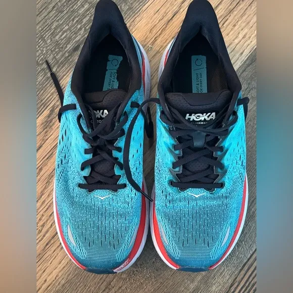 Hoka Men's Running Shoes Clifton 8 - Size: 8.5D 1119393RTAR Sneakers Real Teal