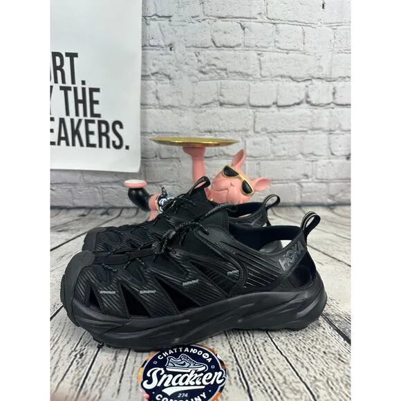 Hoka One Horpara Hiking Sandals Mens 9 Black Outdoor Sports Trail Hike Shoes NEW